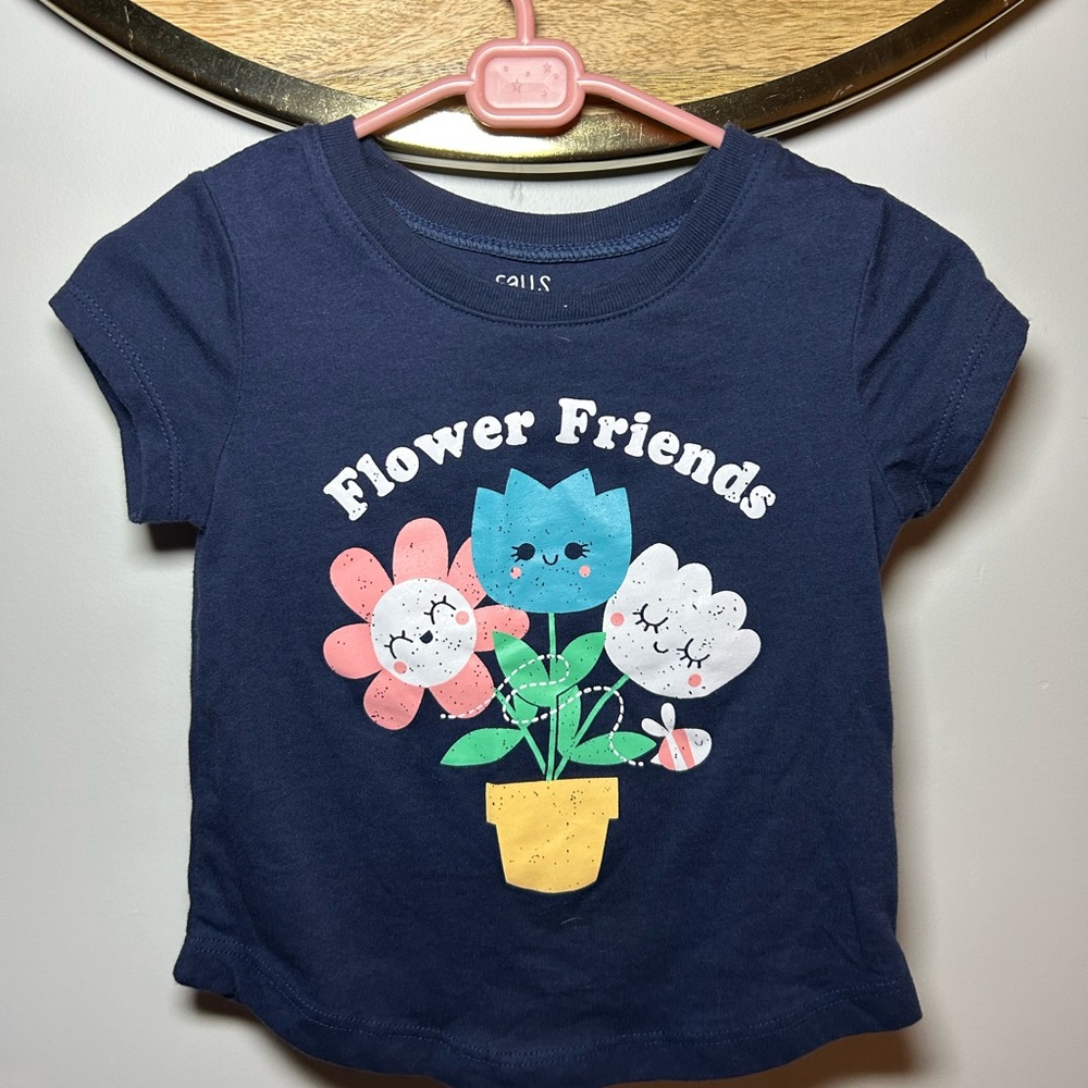 Falls Creek Navy Blue Flower Friends Kids T-Shirt